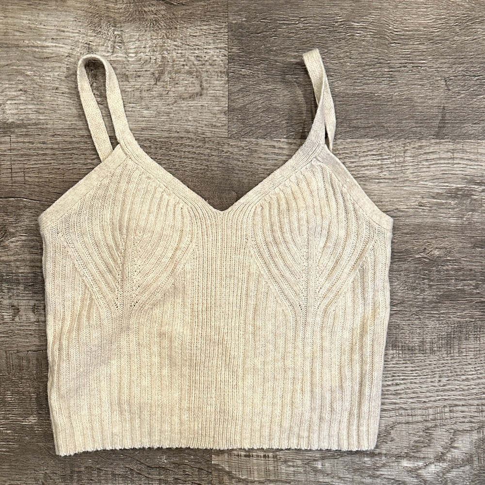 Auden Women’s Small Cream Ribbed Camisole
